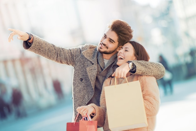 couple, dans, achats