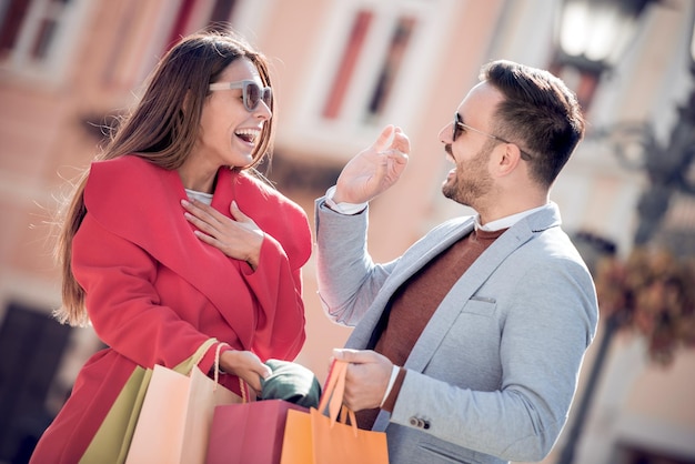 couple, dans, achats