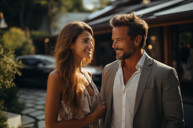 couple dans les montagnes couple d'amoureux