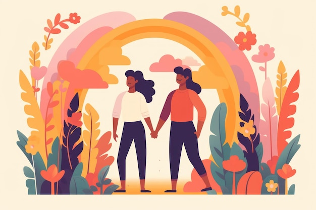 Couple à une date dans la conception d'illustration plate de la journée de l'amour