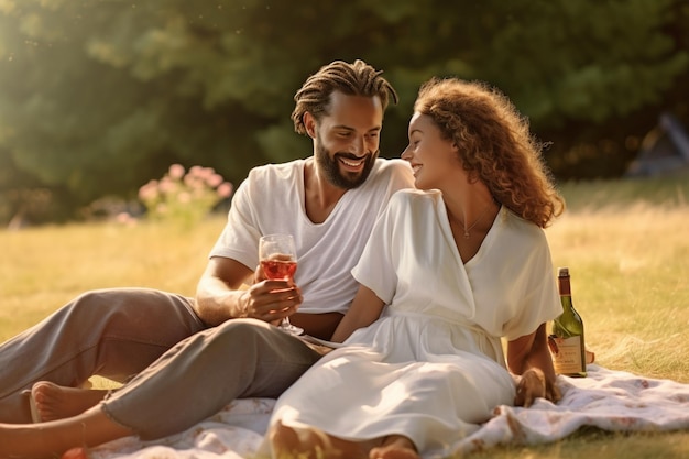 Un couple détendu et insouciant