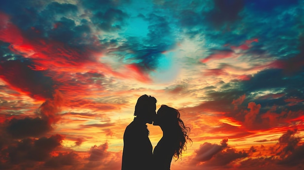 Couple embrassant l'amour sur la plage