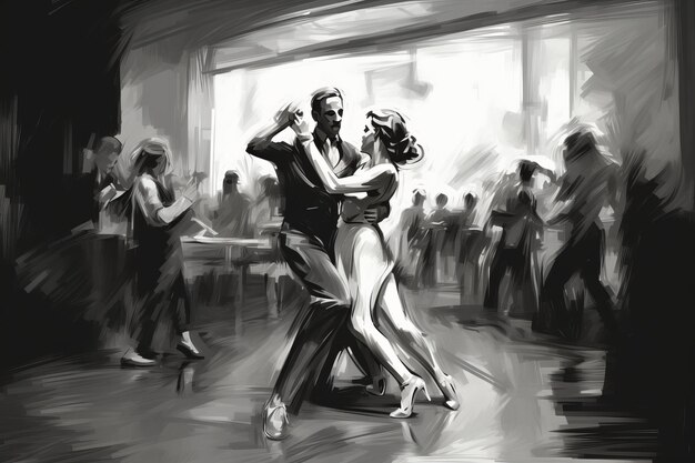 Un couple d'enseignants de danse latine sont ensemble Belle image d'illustration IA générative