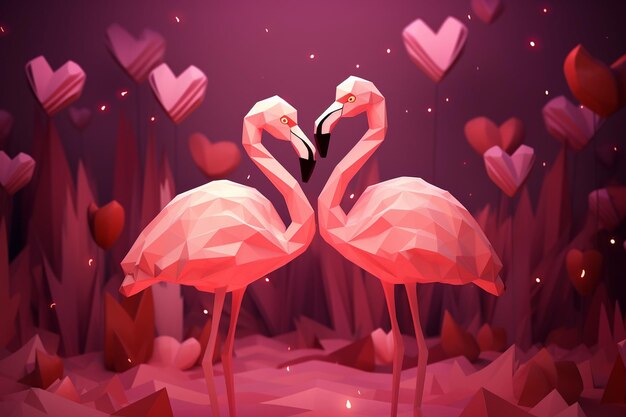 Photo un couple de flamants amoureux