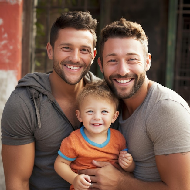 Couple gay et leur bébé