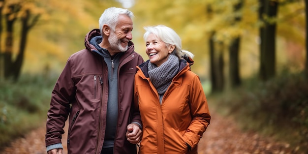 Couple heureux à l'automne Génératif Ai