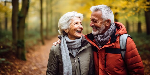 Couple heureux à l'automne Génératif Ai