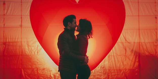 Un couple heureux fête son amour le jour de la Saint-Valentin