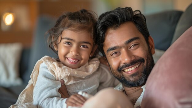 Photo un couple indien avec des enfants