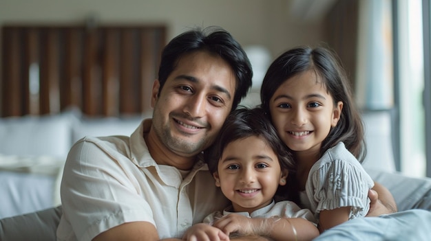 Photo un couple indien avec des enfants