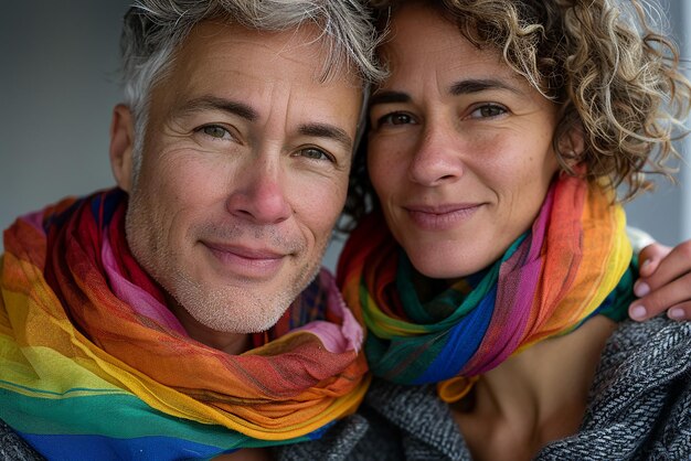 Photo un couple lgbtq heureux exprime sa solidarité