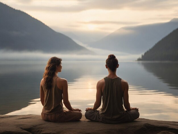 Un couple médite sur la beauté en solitude.