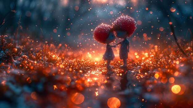 Photo un couple mignon pour la fête de la saint-valentin