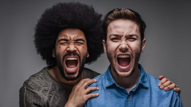 Le couple mixte afro et caucasien qui hurle