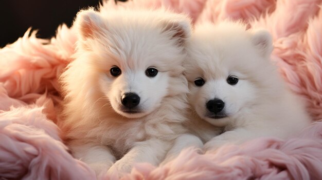 Un couple d'ours en peluche blancs dans la glace