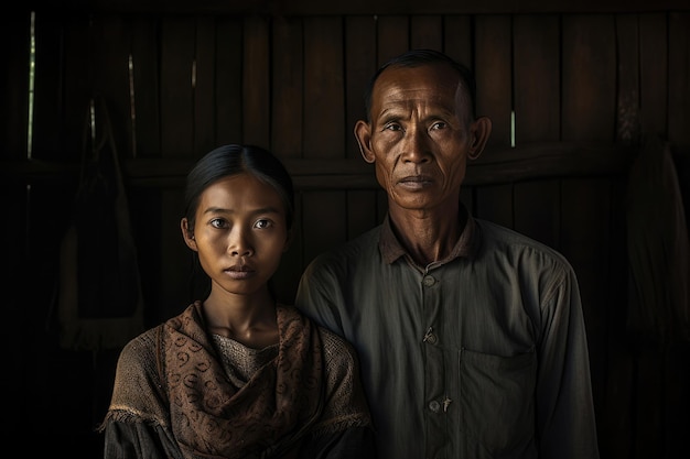 Couple de personnes asiatiques dans les zones rurales de la Thaïlande