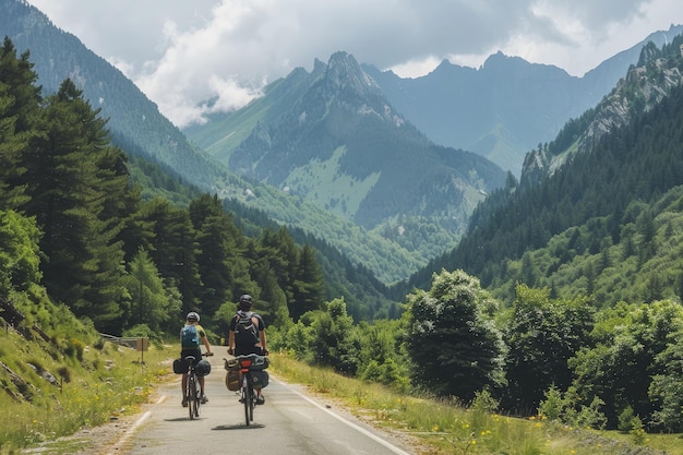 Un couple de personnes sur des motos sur une route.