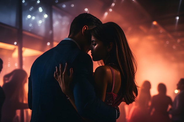 Un couple qui danse dans une discothèque