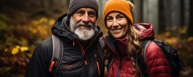 Photo un couple à la retraite rejoint un club de randonnée