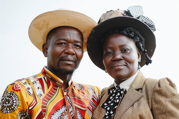 Un couple sud-africain sur un fond blanc