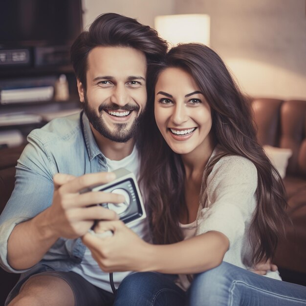 Un couple en train de s'amuser un moment