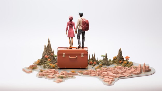 Un couple voyageant le jour de la Saint-Valentin crée des souvenirs de voyage inestimables générés par l'IA