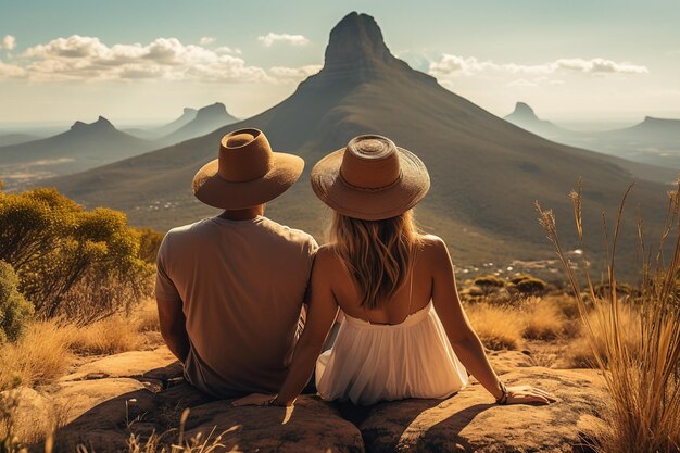 Photo couple39s majestic mountain experience (expérience de la montagne majestueuse)