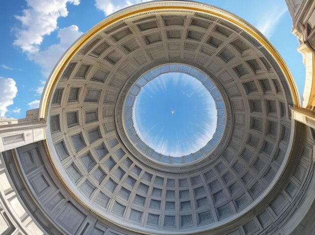 La coupole blanche du Panthéon national à Lisbonne avec un ciel bleu et quelques nuages en arrière-plan