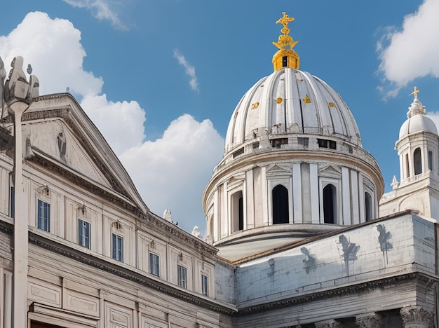 Photo la coupole blanche du panthéon national à lisbonne avec un ciel bleu et quelques nuages en arrière-plan