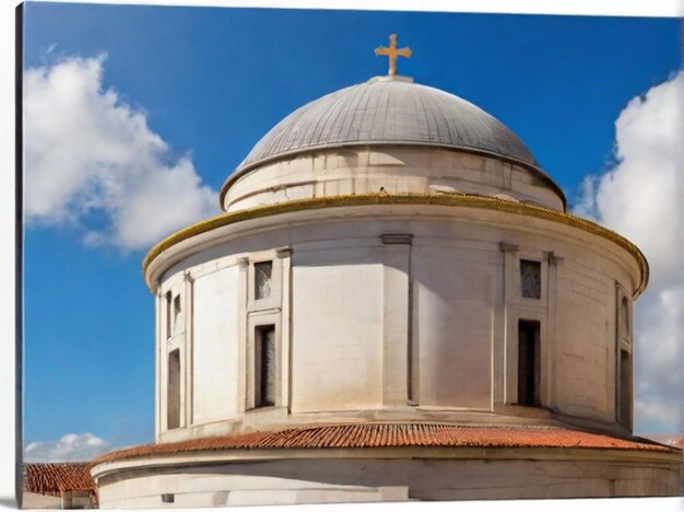 Photo la coupole blanche du panthéon national à lisbonne avec un ciel bleu et quelques nuages en arrière-plan