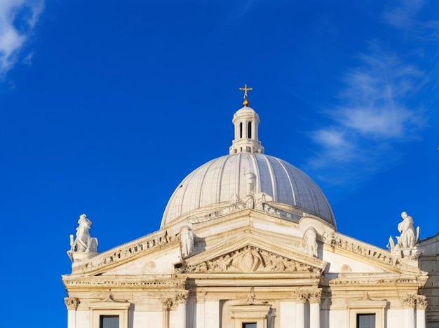 Photo la coupole blanche du panthéon national à lisbonne avec un ciel bleu et quelques nuages en arrière-plan