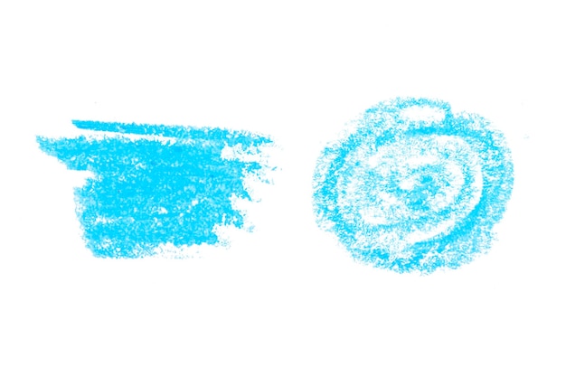 Coups de crayon de couleur bleue Fond de bannière d'illustration d'art peint à la main