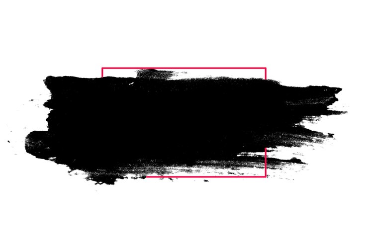 Photo coups de peinture noirs isolés sur fond blanc. brosse de conception