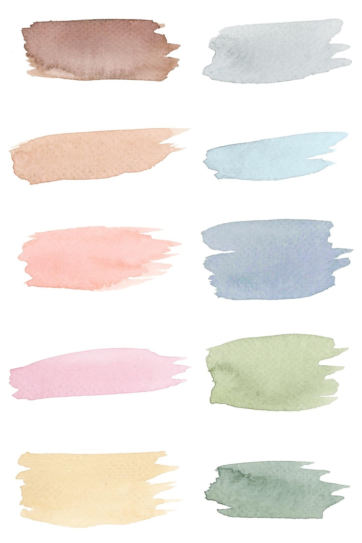 Photo des coups de pinceau d'aquarelle colorés en png transparent