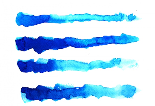 coups de pinceau bleu aquarelle