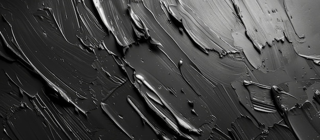 Photo des coups de pinceau gris sur une surface sombre avec une texture
