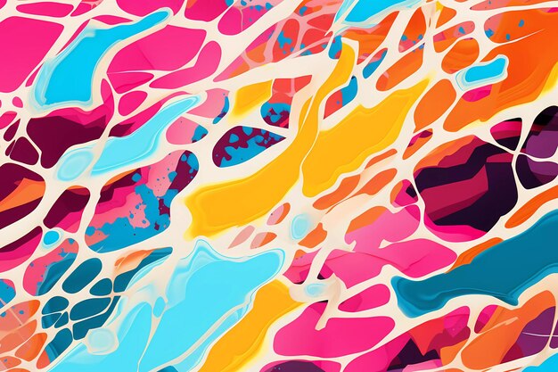 Coups de pinceau et lignes colorées Motif de mélange d'aquarelle et de crayon AI générative