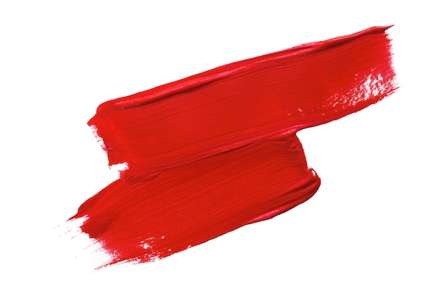 Coups de pinceau de peinture rouge sur blanc