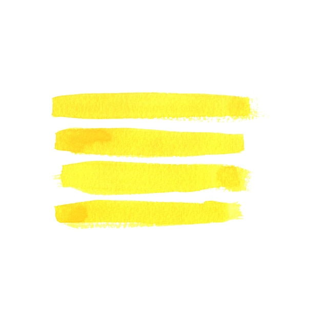 Coups de pinceau à rayures jaunes Illustration aquarelle dessinée à la main