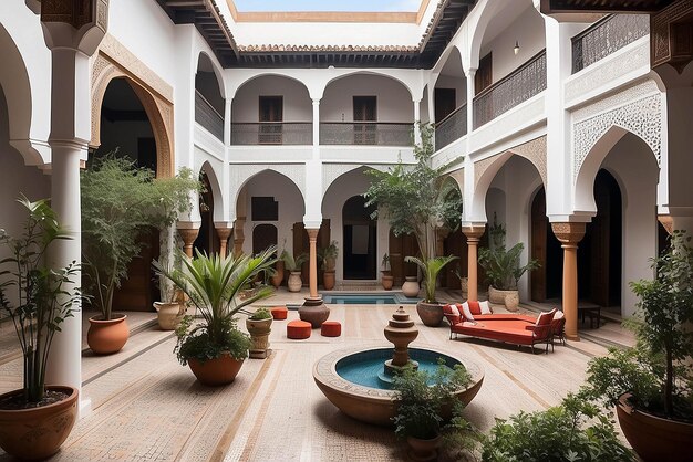 Cour du Riad marocain