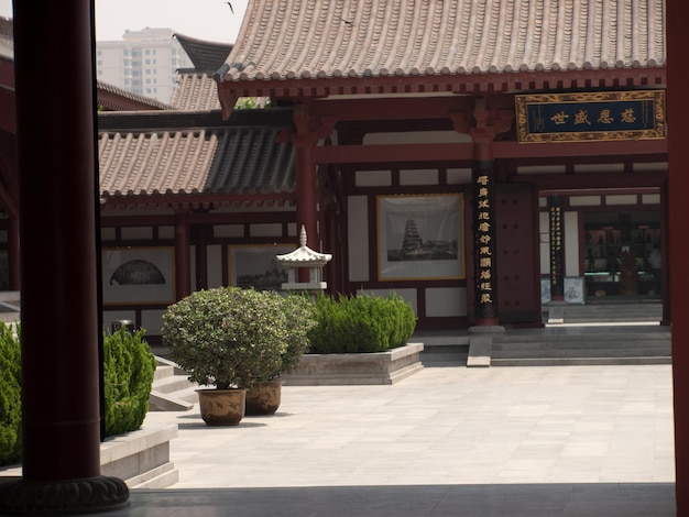 Cour du temple chinois à Xian, Chine.