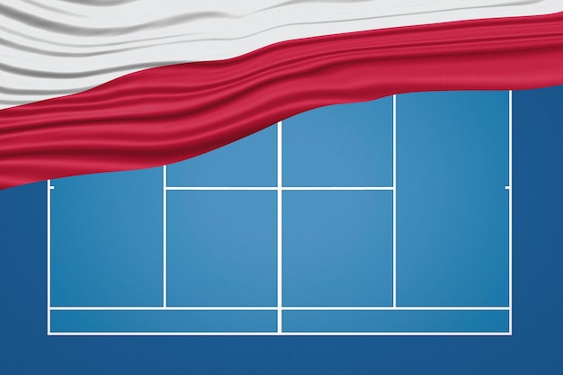 Cour de tennis à drapeau ondulé Cour dur