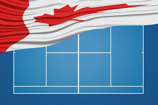 Cour de tennis à drapeau ondulé du Canada Cour dur