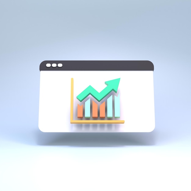 Courbe de croissance dans le rendu 3d de la fenêtre du navigateur