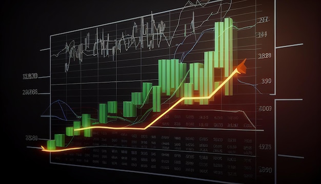 Courbe de croissance des investissements financiers pour l'argent des entreprises