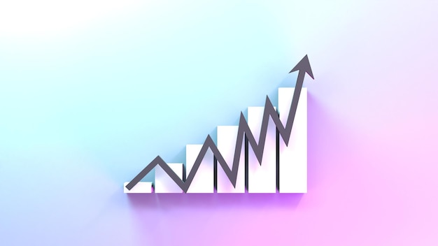 Courbe de croissance positive illustration de rendu 3d