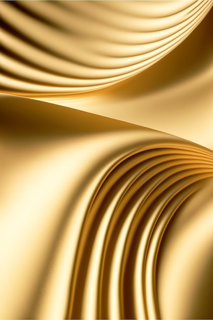 Courbe ondulée abstraite d'or moderne sur un fond doré de luxe