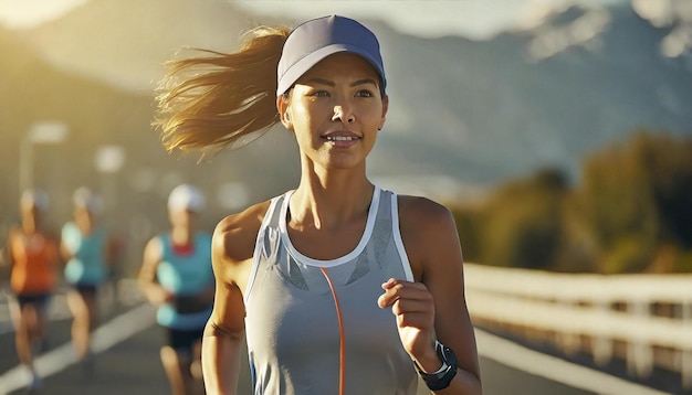 un coureur en compétition de marathon