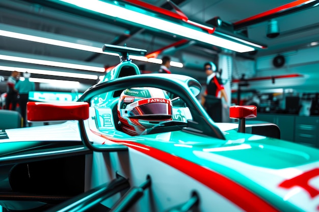 Un coureur de Formule 1 concentré dans le cockpit