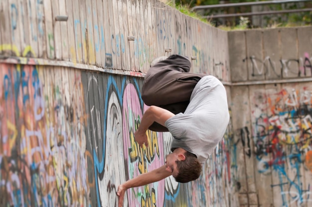 Photo le coureur de style libre en action